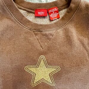 Vintage Massimo Chocolate Brown, Sleeveless Top with Star, M